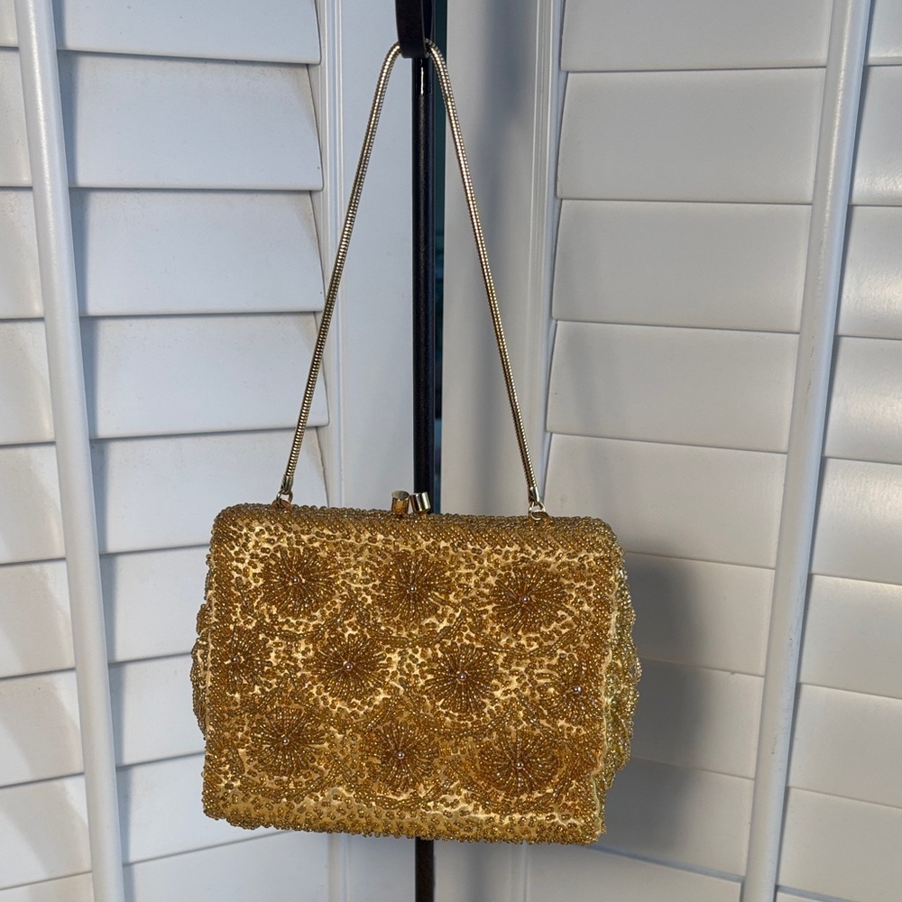 Vintage Bags by Debbie Gold Beaded Evening Bag - Elegant Womens Clutch Hong Kong